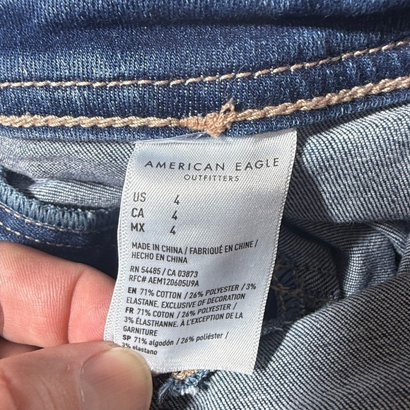 American Eagle Outfitters Womens Hi Rise Shorts Distressed Blue Size 4 - Picture 5 of 6